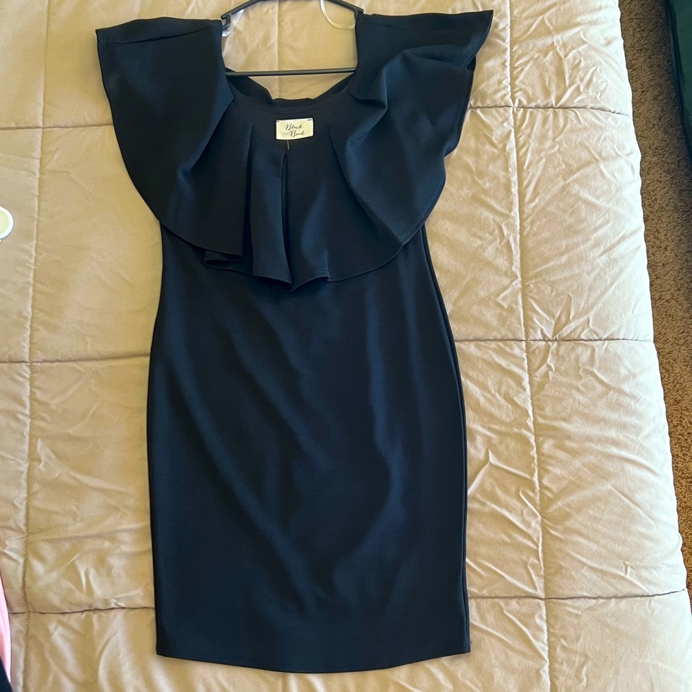 NWT Black Bead Fitted black dress